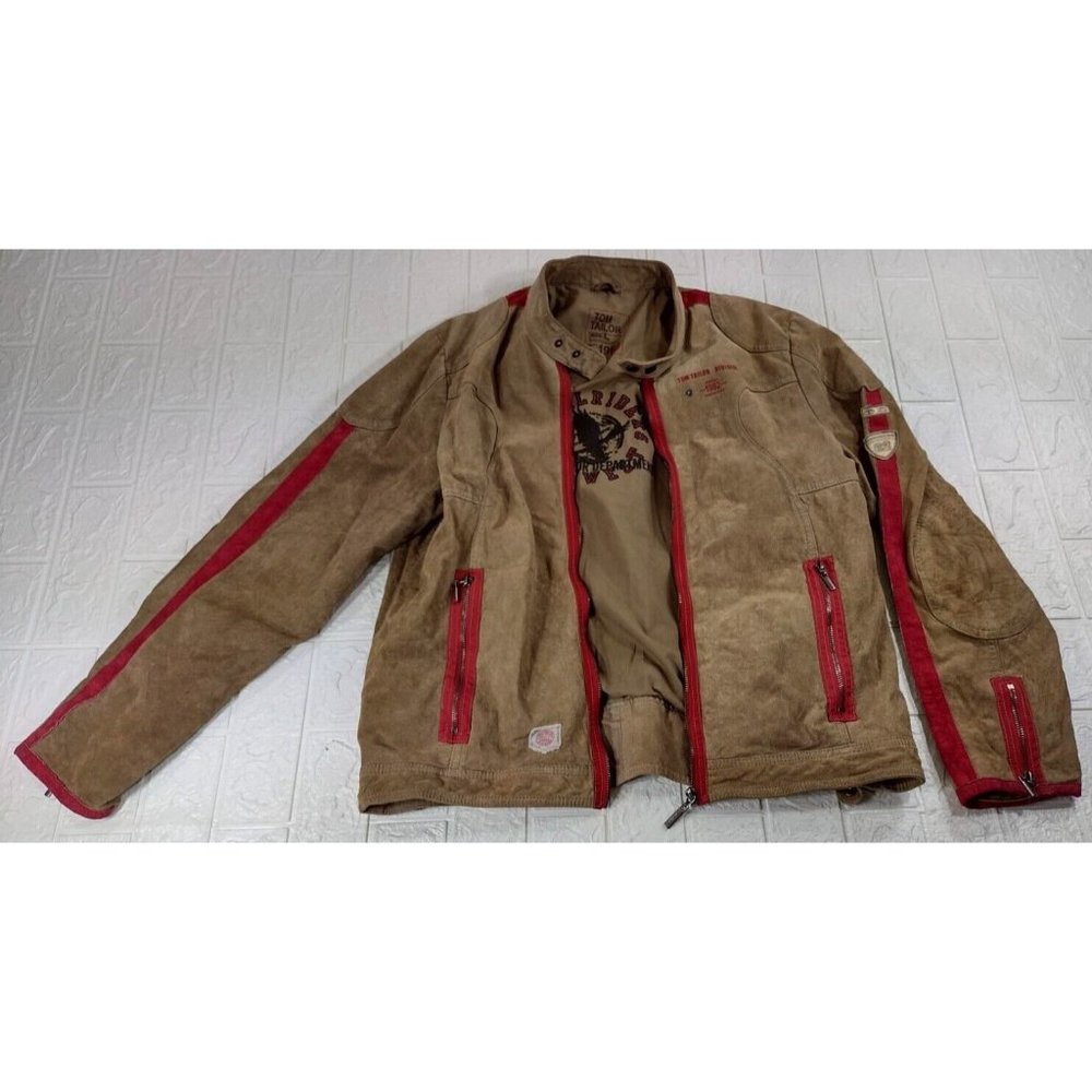 Tom Tailor Company Leather Jacket Men's Coat Size L